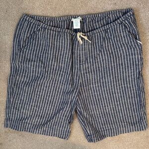 Sundance Chambray Linen Blue & Flax Striped Women Beachcomber Casual Shorts
